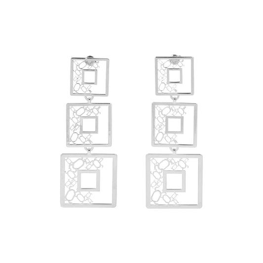 3 squares boy earring Growing love